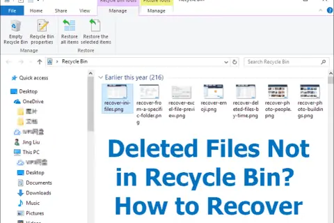 Widok Kosza z plikami do odzyskania, np. "recover-ini-files.png". Pomoc w odzyskiwaniu ostatnio usuniętych plików.
