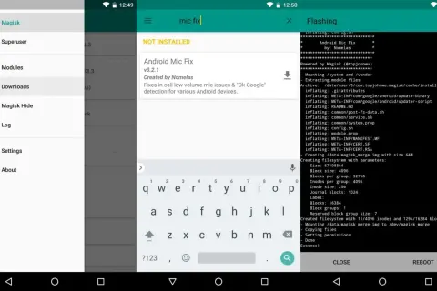 Instalando "Android Mic Fix" con Magisk, un paso clave para cómo rootear Android y mejorar el audio.