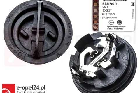 Gniazdo żarówki H7 do Opel Corsa C. Oryginalna część z numerem 93176975, idealna do wymiany żarówki przód.