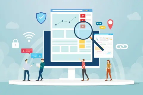 Personas analizan un gráfico de crecimiento en pantalla, mostrando cómo funciona el tráfico orgánico.