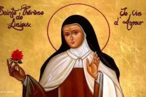 Ikona przedstawia św. Teresę od Dzieciątka Jezus z różą w dłoni. Jej modlitwa do św. Teresy od Dzieciątka Jezus jest pełna miłości.