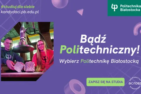 Dwóch studentów w laboratorium trzyma próbki materiałów.