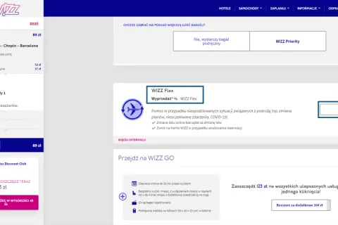 Wizz Flex za 5 zł pozwala na zmianę lotu online bez opłat. Dowiedz się, ile kosztuje przebukowanie biletu Wizzair.