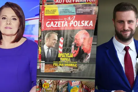Zmiany w mediach publicznych, jak przeprowadziła je koalicja obywatelska, widać na okładce "Gazety Polskiej" z Donaldem Tuskiem i wizerunkami polityków.
