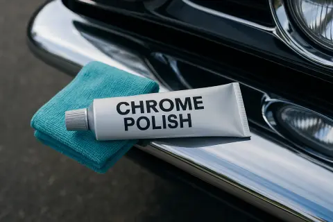 Chcesz wiedzieć, czym wyczyścić chromowane listwy w aucie? Pasta "Chrome Polish" i ściereczka z mikrofibry to klucz do blasku!