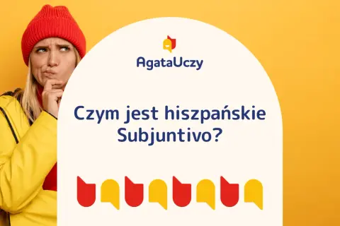 Zastanawiasz się nad hiszpańskim **subjuntivo presente**? Dziewczyna w żółtej kurtce i czerwonej czapce myśli intensywnie.
