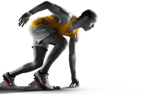 Atleta listo para jugar y competir en deportes.