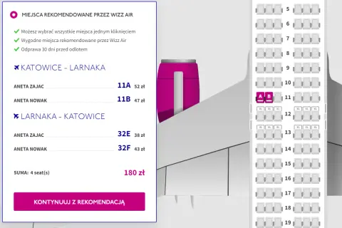 Czy trzeba wybrać miejsce w samolocie Wizz Air? Poznaj opcje i koszty