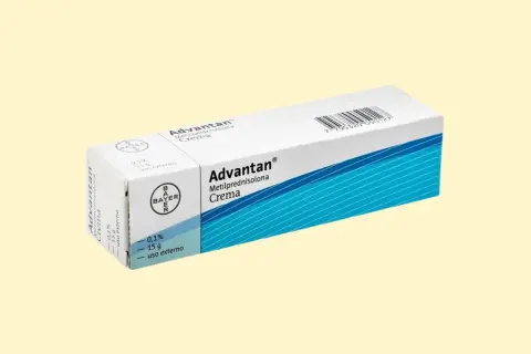 Opakowanie kremu Advantan z metyloprednizolonem, 0,1%, 15 g, do stosowania zewnętrznego.