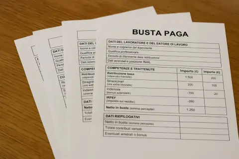 Buste paga con dettagli su competenze, trattenute e dati riepilogativi. Qui si capisce cosa sono i par, ovvero le voci che compongono la retribuzione.