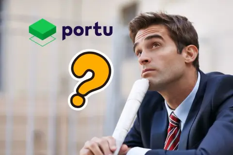 Zastanawiasz się, w co najlepiej inwestować? Logo Portu i znak zapytania sugerują, że szukasz odpowiedzi na to pytanie.