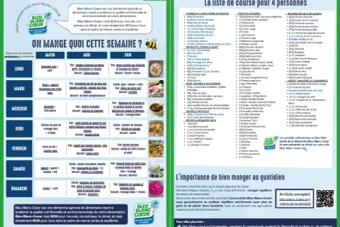 Menu d'une semaine équilibré : des idées repas pour chaque jour, du petit-déjeuner au dîner, pour manger sainement.