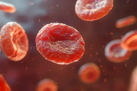 Czerwone krwinki unoszą się w krwiobiegu. Niski poziom płytek krwi może być niebezpieczny.