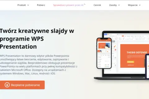 Darmowa aplikacja do prezentacji WPS Presentation pozwala tworzyć, edytować i udostępniać slajdy na wielu urządzeniach.