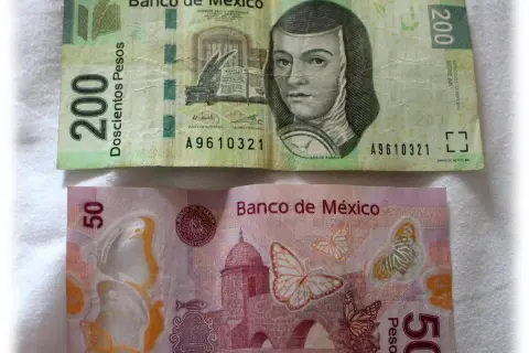 Meksykańskie banknoty: 200 i 50 pesos. Jaka jest waluta w Meksyku? To pesos!