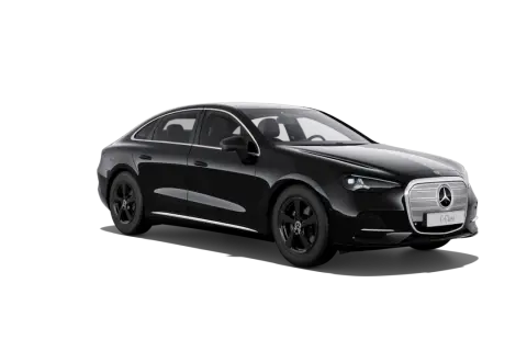 Elegancki, czarny mercedes sedan z nowoczesnym grillem i światłami LED.