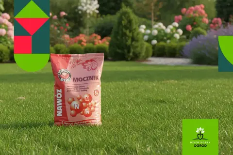 Opakowanie nawozu mocznik skład, idealne do pielęgnacji trawnika i roślin. Dba o piękny ogród.