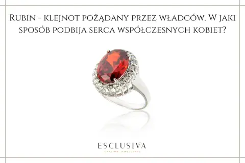 Elegancki pierścionek z dużym, czerwonym rubinem otoczonym błyszczącymi kamieniami. Jak rozpoznać rubin? Ten klejnot od wieków fascynuje.