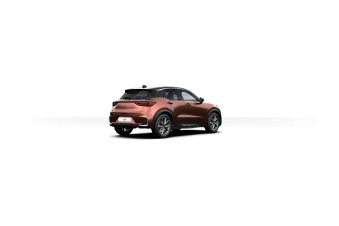 Brązowy Lexus LBX z czarnym dachem, widok z tyłu. Poznaj jego kompaktowe lexus lbx wymiary, idealne do miasta.