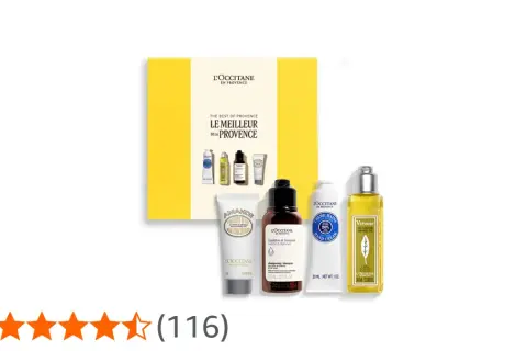 Set de spa L'Occitane con productos de almendra, verbena y más. Ideal para un momento de relax.