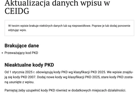 Jak zmienić PKD w CEIDG i uniknąć problemów z rejestracją