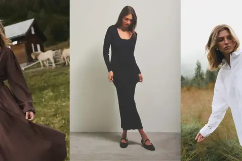 Eleganckie sukienki i koszula – inspiracje, jak się ubrać na wigilię firmową.