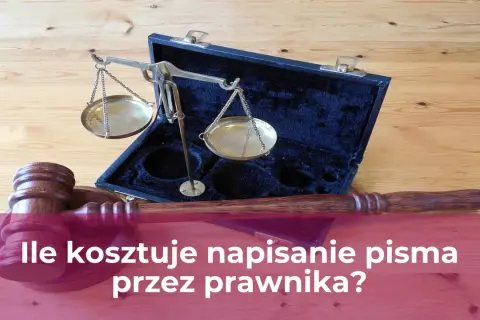 Młotek sędziowski i waga szalkowa symbolizują prawo. Zastanawiasz się, ile kosztuje napisanie pisma przez prawnika?