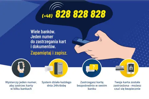 Zastrzeżenie dowodu osobistego przez telefon: jeden numer 828 828 828 dla wielu banków. Zabezpiecz swoje karty i dokumenty.