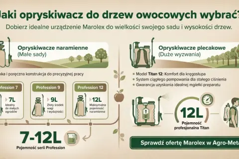 Uniwersalny środek do oprysku drzew owocowych - porównanie opryskiwaczy naramiennych i plecakowych Marolex.