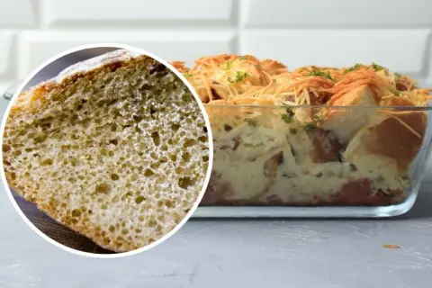 Jak odświeżyć bułki? Zapiekanka z czerstwego pieczywa, sera i jajek. Idealny sposób na drugie śniadanie.