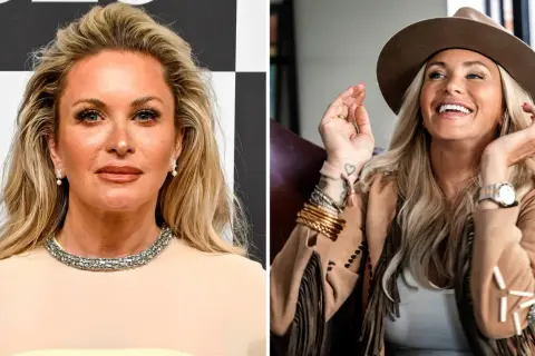 Carolina Gynning strålar på Elle-galan i en elegant klänning och på en annan bild i en bohemisk stil med hatt.