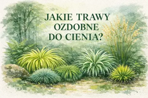 Piękne trawy ozdobne do cienia, tworzące bujne kępy o różnych odcieniach zieleni i żółci.