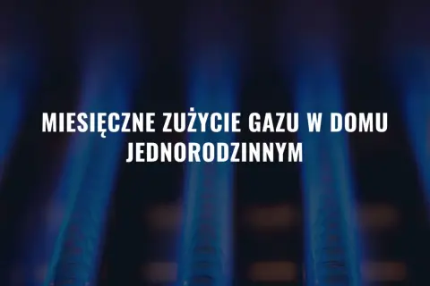 Płomienie palnika gazowego symbolizują miesięczne zużycie gazu w domu jednorodzinnym.