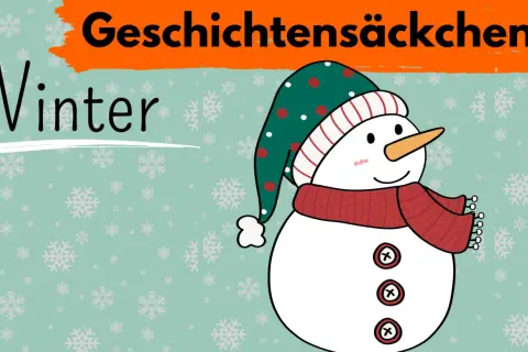 Winterliche kurze Handpuppen Geschichten mit einem süßen Schneemann.