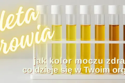 Paleta zdrowia: od jasnego do ciemnego moczu. Bardzo żółty mocz może sygnalizować zapalenie pęcherza.