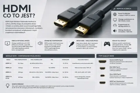 Kabel HDMI 4K Ultra HD zapewnia obraz i dźwięk bez kompromisów. Idealny do gier i kina domowego.