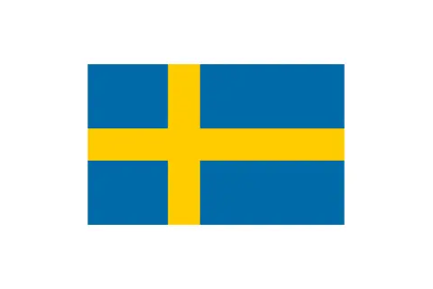 Sveriges flagga, blå med ett gult kors. Denna symbol representerar vad heter svenska flaggan.