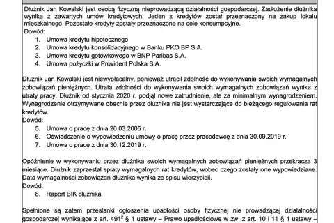 Jakie dokumenty są niezbędne do upadłości konsumenckiej w Polsce?