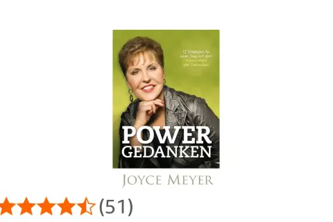 Joyce Meyer: "Power Gedanken" Buchcover. 12 Strategien für einen Sieg auf dem Schlachtfeld der Gedanken. Bewertungen zeigen, dass Joyce Meyer Kritik oft positiv aufgenommen wird.