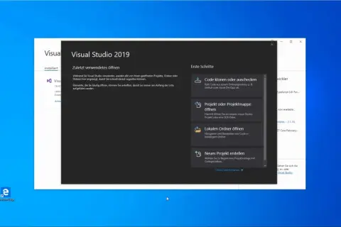 Fenêtre de démarrage de Visual Studio 2019, proposant des options pour ouvrir des projets, cloner du code ou en créer de nouveaux, idéal pour le développement C# .NET.