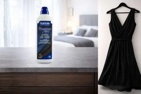 Detersivo per capi scuri e un vestito nero. Ideale per lavare bianchi e neri insieme, mantenendo i colori brillanti.