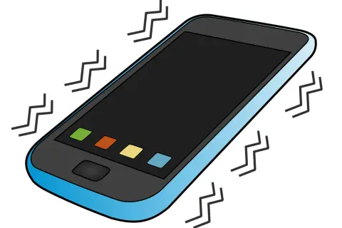 Wibrujący smartfon, przykład haptyki. Czujesz wibracje, gdy telefon dzwoni lub wysyła powiadomienie.
