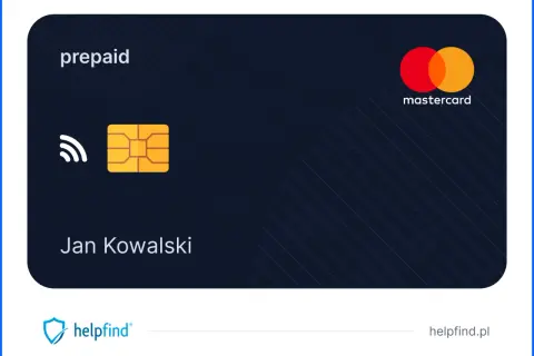 Karta prepaid Mastercard z chipem i symbolem płatności zbliżeniowych, należąca do Jana Kowalskiego. To jeden z rodzajów kart płatniczych.