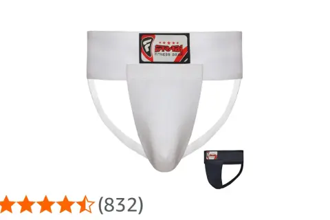 Conchiglia protettiva da uomo per sport, con logo Farabi Fitness Gear.