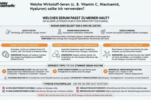 Niacinamid beruhigt & ebnet den Hautton. Morgens/abends anwendbar, gut kombinierbar. Wie oft? Täglich, nach Bedarf.