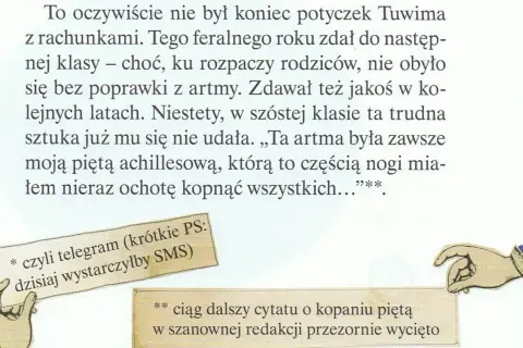 Rany Julek streszczenie: Tuwim miał trudności z "artmą", która była jego piętą achillesową.