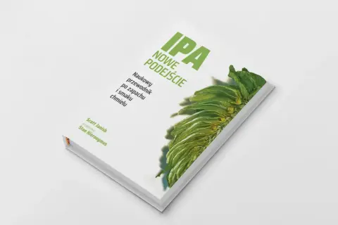 Książka "IPA: Nowe podejście" z chmielem na okładce, naukowy przewodnik po zapachu i smaku piwa.