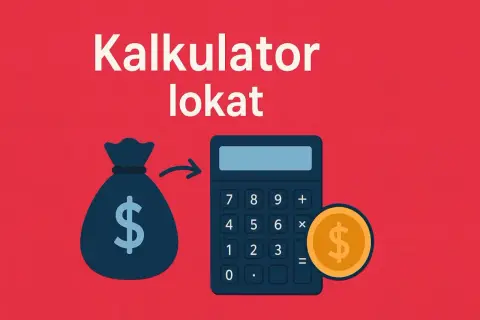 Kalkulator lokaty pomoże Ci szybko jak obliczyć zysk z lokaty. Worek z pieniędzmi i moneta symbolizują finanse.