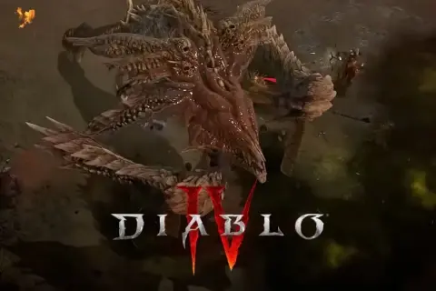 Potworny diablo 4 boss świata walczy z bohaterami.