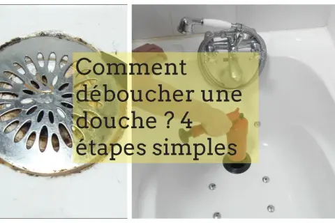 Comment déboucher une douche ? Un siphon obstrué et une ventouse orange prête à l'action.